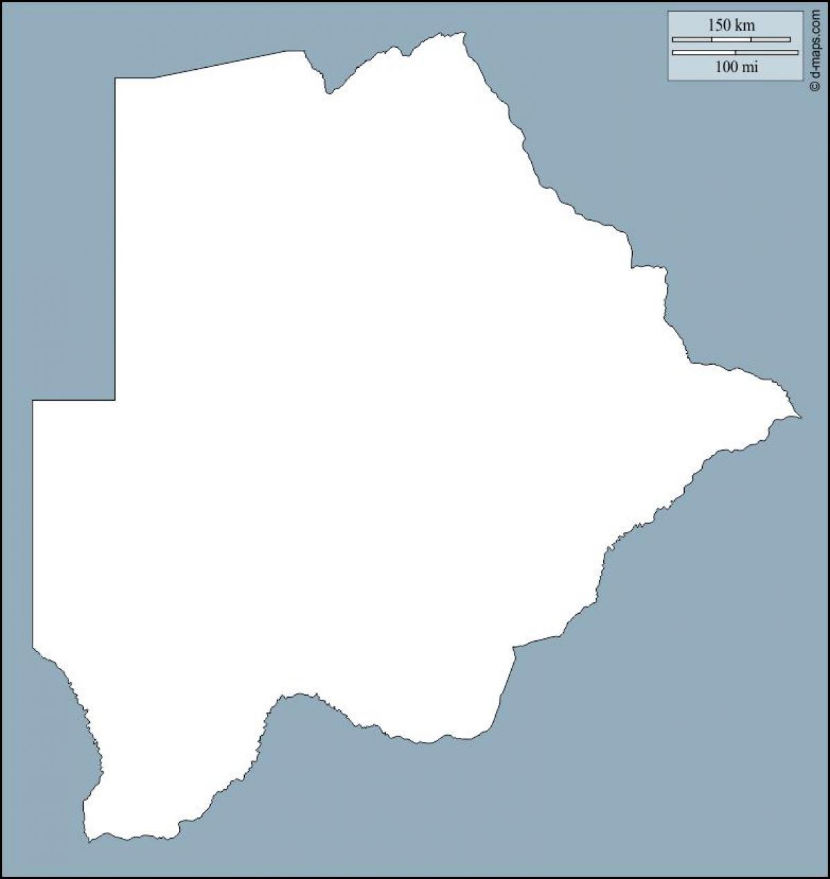 carte du Botswana carte de contour