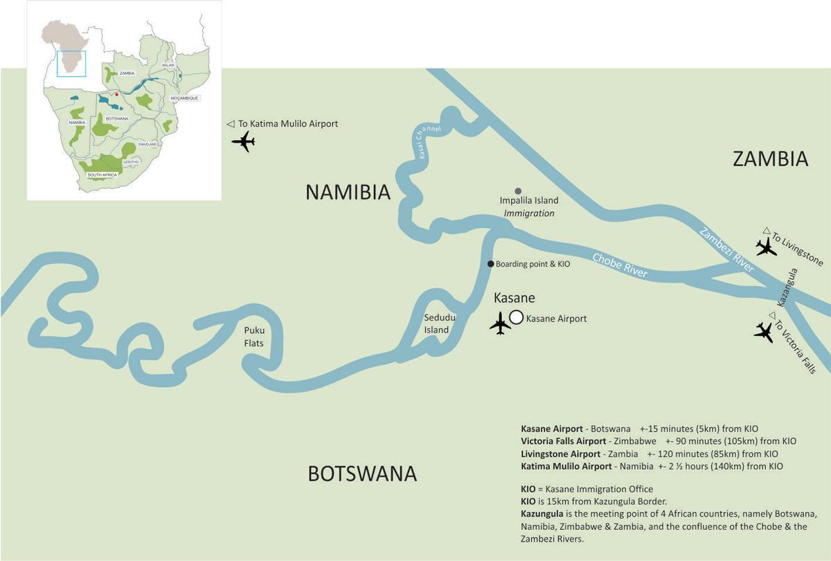 carte de kasane Botswana