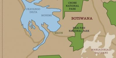 Carte du Botswana carte des parcs nationaux