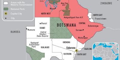 Carte du Botswana paludisme
