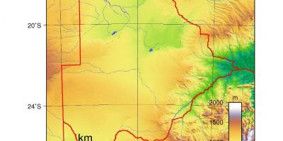 Carte du Botswana physique