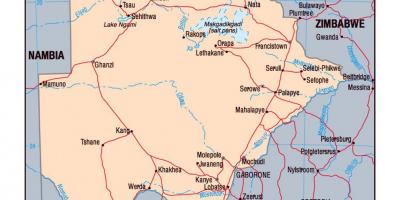 Carte du Botswana politique